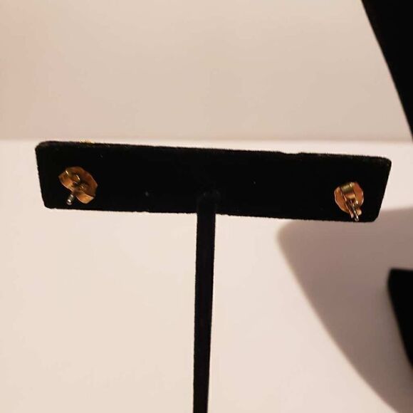 Gold tone Filagree Balls Necklace and Pierced Earrings - Picture 3 of 7